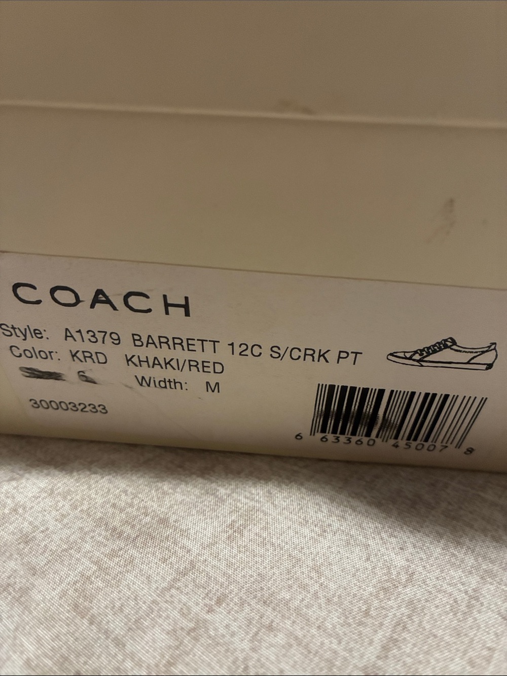 COACH Kids Brown Signature Canvas Sneakers with Red Trim - Picture 2 of 3